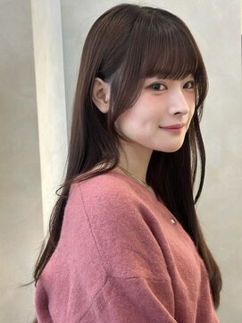 オムニス 表参道(Omnis) 美髪レイヤーカット小顔顔まわりレイヤーぱっつん前髪ロングヘア