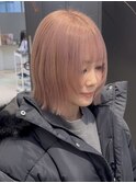 ピンクベージュ/似合わせカット/ブリーチ/ピンクブラウン