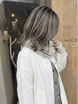 ニコリヘアワークス(nicori hair works) セミロング×レイヤー×ハイライト2