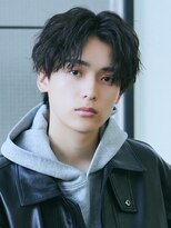 エルマーク 松山(L-MARK) フェザーパーマ/ニュアンスパーマ/センターパート/メンズ/眉毛