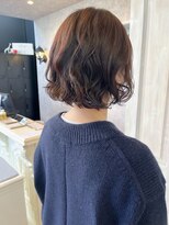キャアリー(Caary)&nbsp;福山人気ゆるふわボブニュアンスパーマ20代30代マロンブラウン