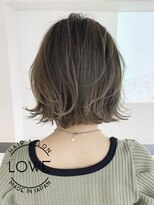 ルーヴェ(LOWE)&nbsp;【なつみ LOWE】夏カラーバレイヤージュ×グレージュ大人ボブ