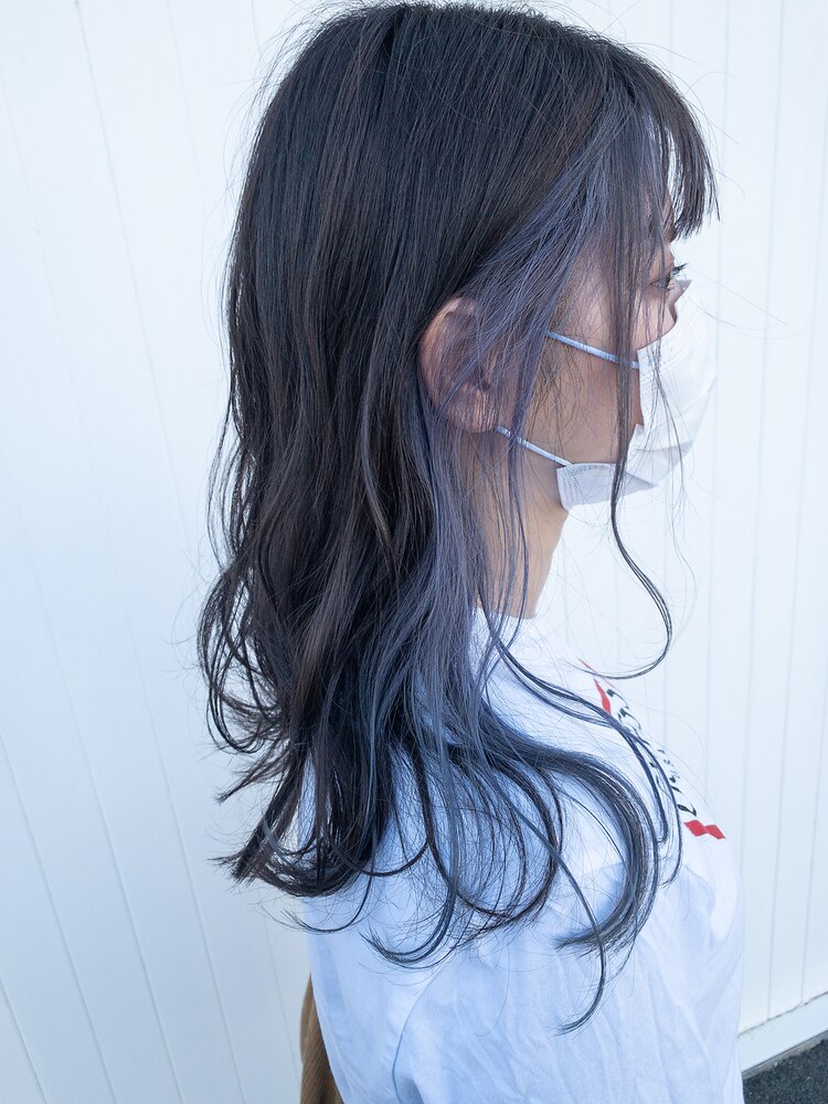 インナーカラーホワイトネイビー：L117681998｜ロンド ヘアー(Rondo 