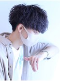 重めマッシュ波巻きパーマ