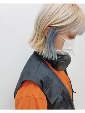 パープル(purple) 水色イヤリング