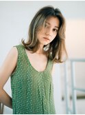 《Agu hair》ハイライトベージュカラー 鎖骨ミディアム2