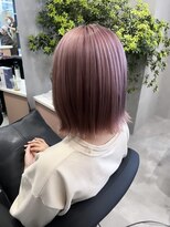 ジエクトカナウ 大阪梅田店(The Ect canow) 切りっぱなしボブベビーピンクミルクティーピンクホワイトピンク