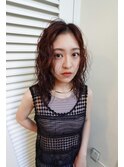 レッドブラウンとニュアンスパーマ