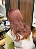 切りっぱなしボブ エアリーロング 美髪 ピンクブラウン