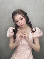 アンプル 天神店&nbsp;ヘアアレンジ　お呼ばれヘア　結婚式アレンジ　ツインテール