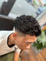 ヘアーワークス ボナ(HAIR WORKS bona.)&nbsp;バーバー風アップスタイル 大人オールバック/ハーフバック