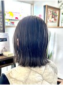 【大分市賀来】切りっぱなし外ハネボブ・アッシュグレーカラー