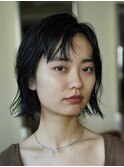 暗髪ボブ・癖毛ボブ・ニュアンスパーマ・コスメパーマ・銀座