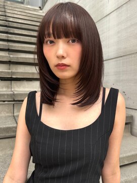 イヴォーク トーキョー(EVOKE TOKYO) 小顔カットミディアムレイヤー艶髪カラー顔まわりカット