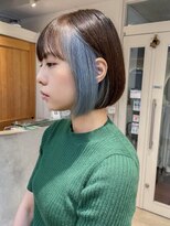 テトラ バイ ネオリーブ 横浜西口店(tetra by neolive)&nbsp;アイスブルー　ブリーチ　インナーカラー　横浜ボブN