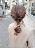 ダウンスタイルポニーアレンジ