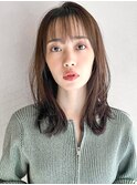 前髪ハイライトカラー似合わせカットワンカール大人可愛い