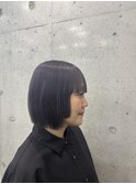 ボブ×ラベンダーグレー 顔周りカット 赤羽ハイトーン