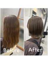 ヘアサロン ドットプラス 町田店(dot. plus) 【フジタアヤコ】白髪ぼかしハイライト×ボブ/町田