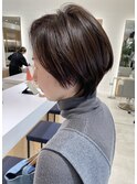 大人ショート/ショートボブ/白髪ぼかしハイライト/銀座/武蔵小杉