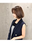 札幌人気＊透明感ベージュ×上品なボブ