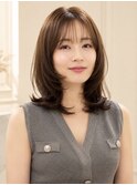 ナチュラル小顔前髪あり後れ毛サイドバング結べるボブくびれヘア