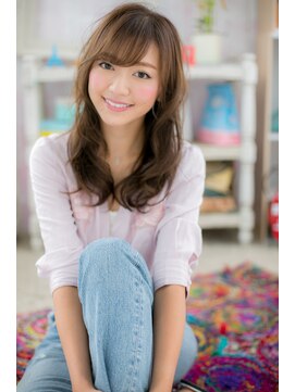 ミック 日暮里店(miq) シースルーバング♪外国人風ゆるふわカール小顔ロングb1