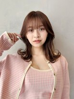 ジョエミバイアンアミ(joemi by Un ami) Unami韓国くびれミディアム　シースルーバング　外ハネパーマ