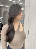 韓国ヘア　ワンホンヘア　ロングスタイル顔まわりレイヤーカット