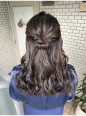 ハーフアップ　アップスタイル　アレンジ　結婚式ヘア