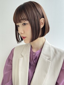 コレクティブワーク 表参道 渋谷(COLLECTIVE WORK) まとまるボブ　ミニボブ　ベージュカラー　髪質改善　オージュア