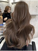 韓国ヘアグレージュカラーブリーチ無し髪質改善イヤリングカラー