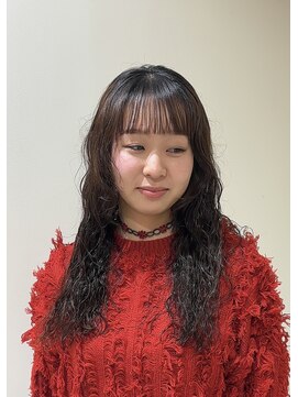 シアン 栄店(CYAN.) ぱっつん前髪×ウェーブパーマ