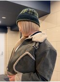 #バッサリボブ#ハイトーンボブ#ぱつっとボブ/岸本 理希