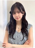 ロングレイヤー 韓国風巻き ココアブラウン 小顔カット 美髪
