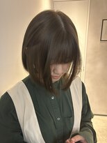 チル 福井駅前店(Chill)&nbsp;福井ブリーチなしダブルオリーブベージュ透明感カラーボブ