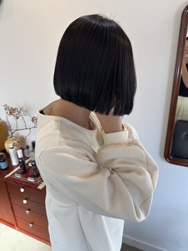 エヌヨンブンノイチ 茅ヶ崎(n1/4) 30代40代ミニボブレイヤー丸みボブ前髪ありボブ顔周りレイヤー