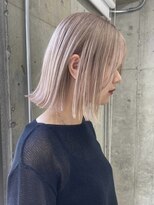 サンクプロジェクト(cinq PROJECT) ショートボブミルクティーベージュカラーダブルカラーハイトーン