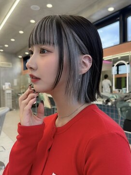 ロンドルーチェ 心斎橋(Lond luce) ダークアッシュ/ミディアムレイヤーカット［髪質改善/縮毛矯正］