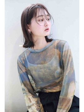 ムウ 難波(MOU) ショート暗めカラーグランマッシュデザインカラー20代30代40代