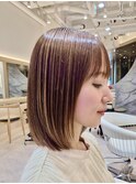 表参道艶髪矯正ミディアムボブ髪質改善カラーアッシュグレー30代