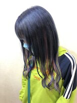 ヘアーグランデシーク(Hair Grande Seeek)&nbsp;ネイビー×カラフルグラデーションエクステ