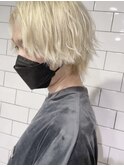 《sheer/大黒》＃ホワイトブロンド＃センタパート＃波巻き