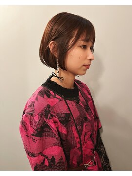 サンプラス(san+) 【柏原良亮】シアーボブ×オレンジブラウン