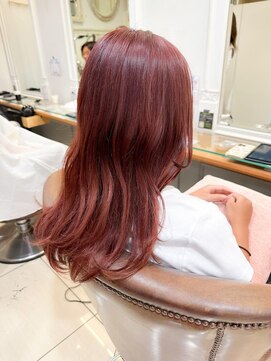 ネオリーブアイム 横浜西口店(Neolive aim) チェリーレッド ブリーチカラー艶髪【横浜】k