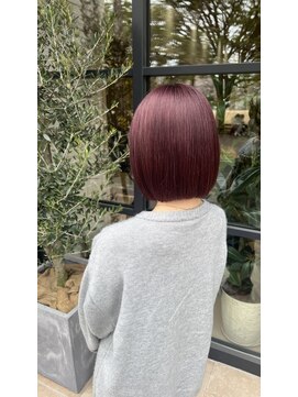 シュプール(SPUR) ハイトーンピンクブラウン暖色系×すっきり丸みミニボブ