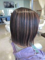 アメイジングヘアー 美沢店(AMAZING HAIR)&nbsp;デザインカラー/ハイライト/切りっぱなしボブ/外ハネ/透明感