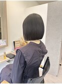 ★切りっぱなしボブ　ストレートボブ　黒髪ボブ