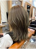 丸型卵形四角逆三角切りっぱなしボブエアリーロング美髪ブラウン