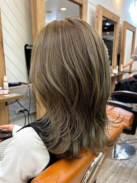 ナンバー アンフィール 渋谷(N° anfeel) 丸型卵形四角逆三角切りっぱなしボブエアリーロング美髪ブラウン